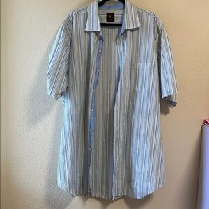 Tailorbyrd Blue and Green Striped Shirt size 3xl tall